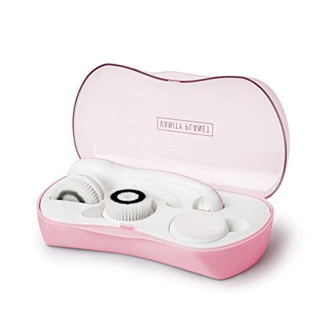 Vanity Planet Facial Cleansing Brush with 3 Interchangeable Face Brushes for Cleansing, Exfoliating and Silicone Brush, Protective Case, Cordless, Water Resistant