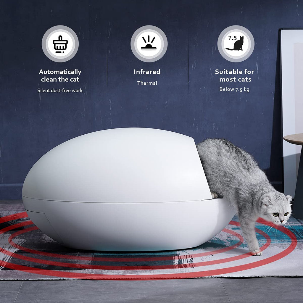 WECATION Automatic Self-Cleaning Cat Litter Box, Dust-Free for Multiple Cats Blow 16LB