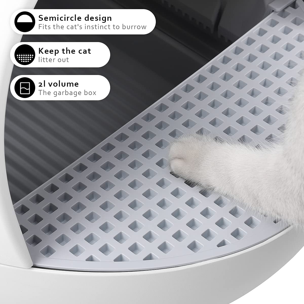 WECATION Automatic Self-Cleaning Cat Litter Box, Dust-Free for Multiple Cats Blow 16LB