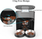 WellToBe Automatic Cat Feeder, 6L Pet Feeder Timed Cat Feeder Dry Food Dispenser for Cats & Dogs with Desiccant Bag, up to 6 Meals per Day with Programmable Portion Control, 10s Meal Call, Dual Power