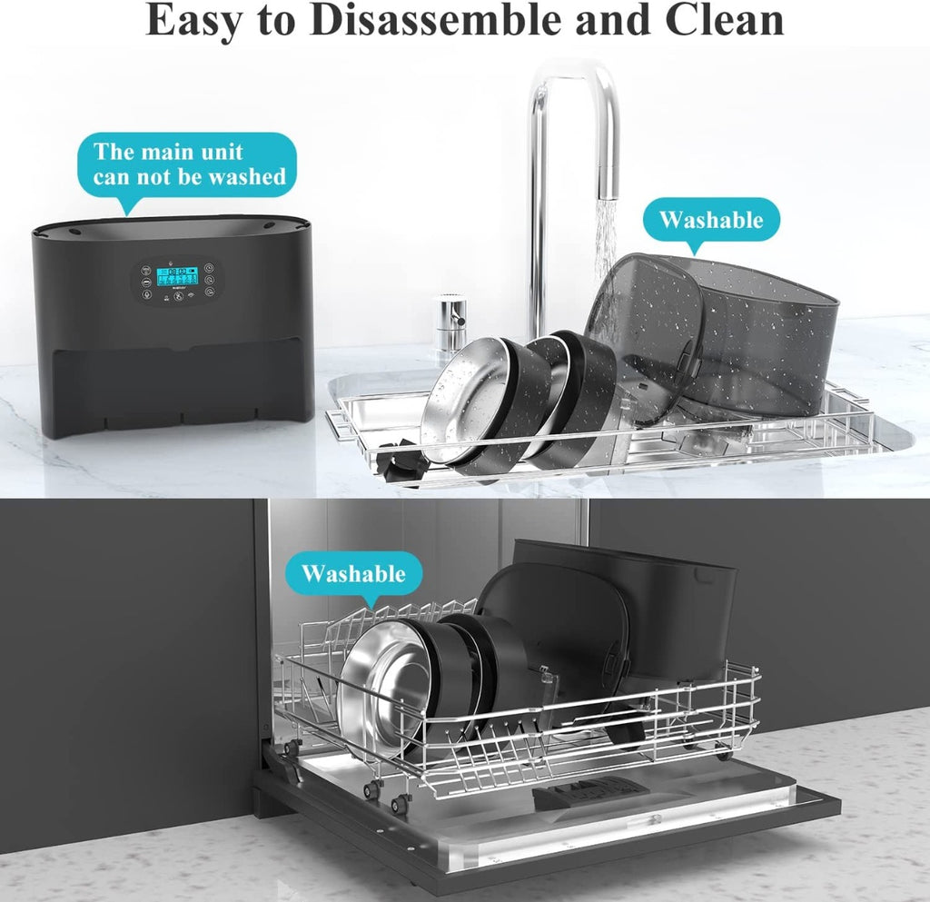 WellToBe Automatic Cat Feeder, 6L Pet Feeder Timed Cat Feeder Dry Food Dispenser for Cats & Dogs with Desiccant Bag, up to 6 Meals per Day with Programmable Portion Control, 10s Meal Call, Dual Power