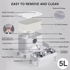 WHDPETS WiFi Pet Feeder with 1080P Camera for 2 Cats & Dogs, 5L Aotu Dog Food Dispenser with Feeding Mat, Portion Control, Dual Power Supply, Voice Recorder, 2.4G Wi-Fi Enabled