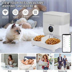 WHDPETS WiFi Pet Feeder with 1080P Camera for 2 Cats & Dogs, 5L Aotu Dog Food Dispenser with Feeding Mat, Portion Control, Dual Power Supply, Voice Recorder, 2.4G Wi-Fi Enabled