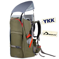 WIPHA Baby Backpack Carrier with Sun Canopy, Large Storage Space & Insulated Pocket, Adjustable Padded Child Seat