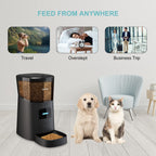 WOPET 6L Automatic Wi-Fi Enabled Smart Pet Feeder for Cats and Dogs with Portion Control, Distribution Alarms and Voice Recorder Up to 15 Meals per Day