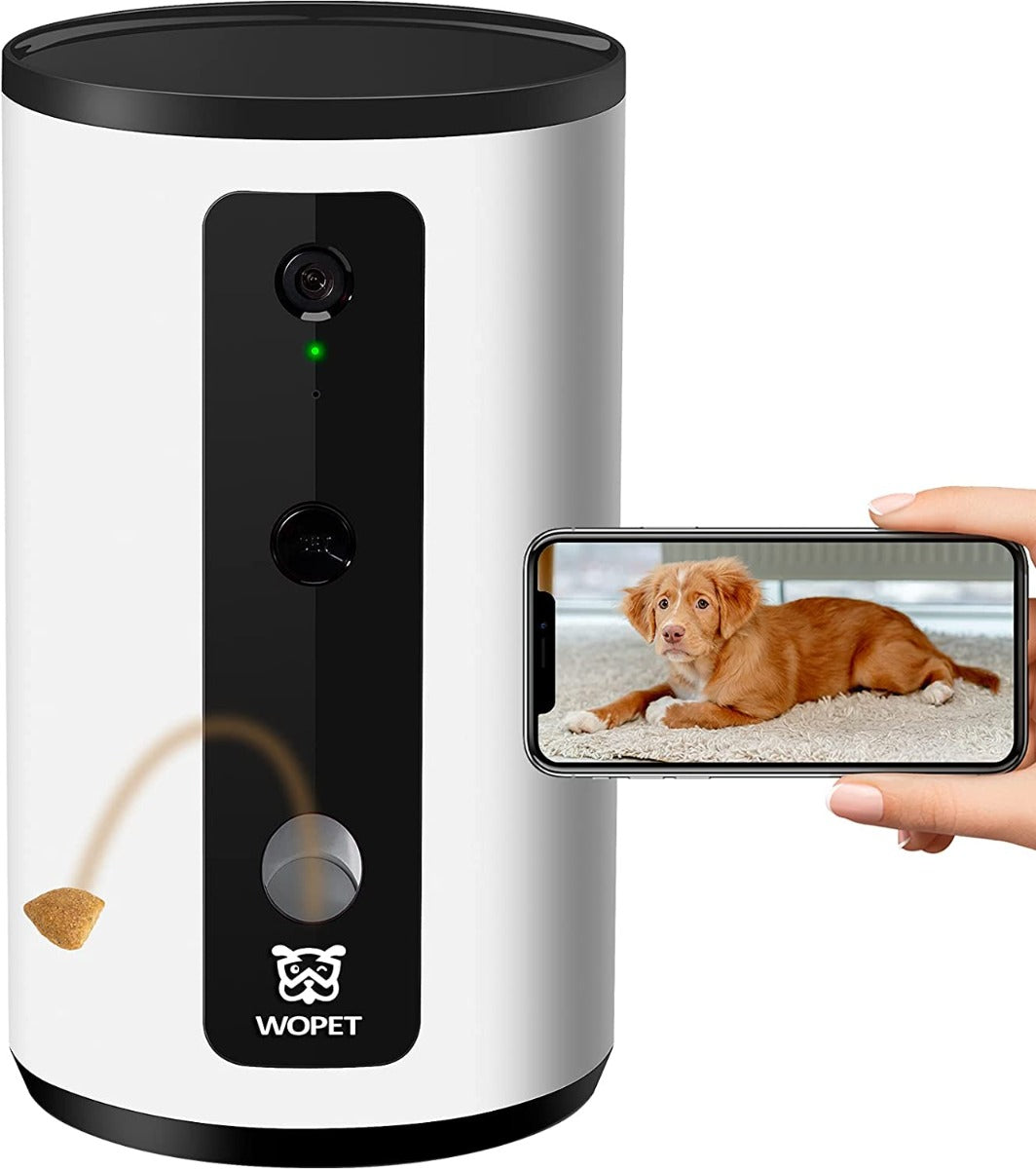 WOpet Smart Full HD WiFi Pet Camera with Night Vision for Pet Viewing, Two Way Audio Communication Designed to Monitor Your Pet Remotely