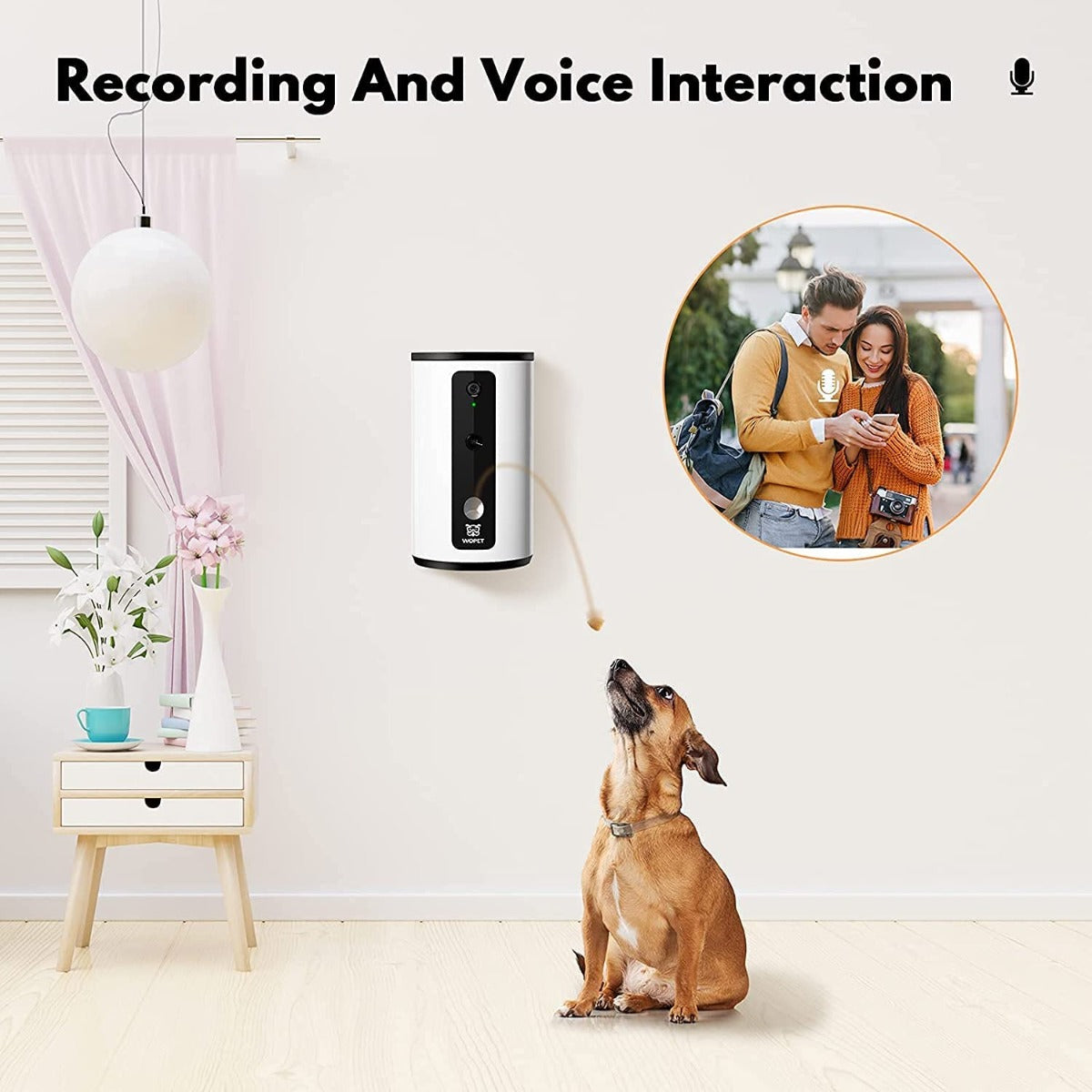 WOpet Smart Full HD WiFi Pet Camera with Night Vision for Pet Viewing, Two Way Audio Communication Designed to Monitor Your Pet Remotely