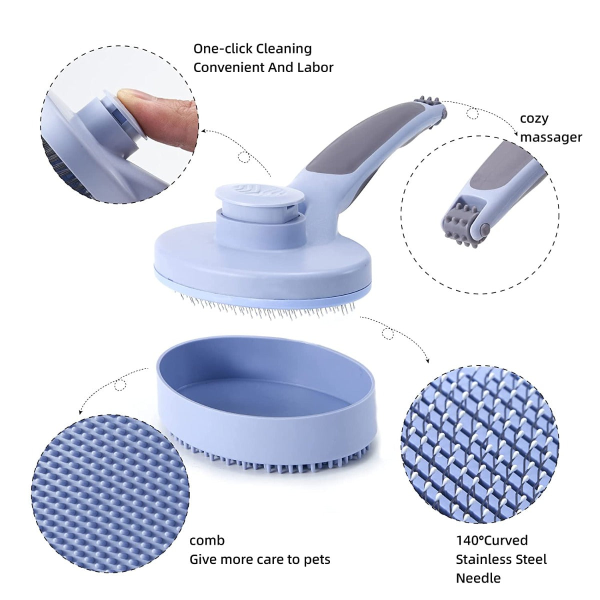 XLpeixin Self Cleaning Grooming Slicker Brush for Cats and Dogs