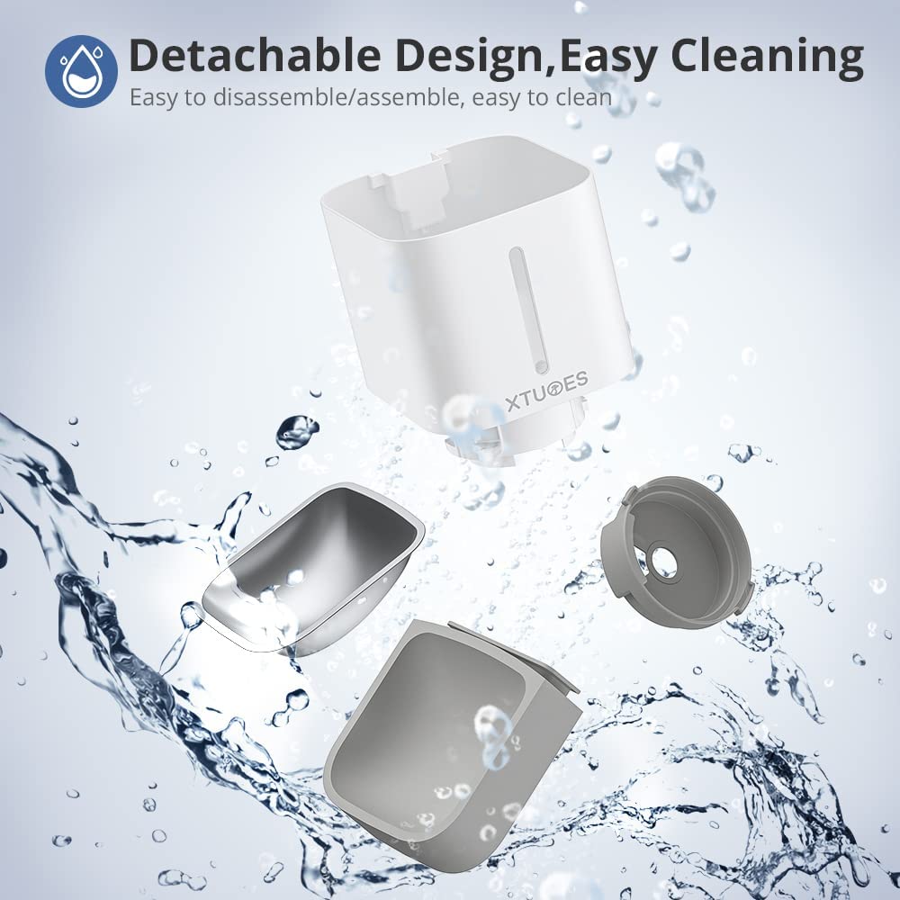 XTUOES Automatic Cat Feeder, 2.4G WiFi 4L Detachable and Easy to Clean  with Stainless Steel Bowl & Lock Lid for Small/Medium Dog Cat