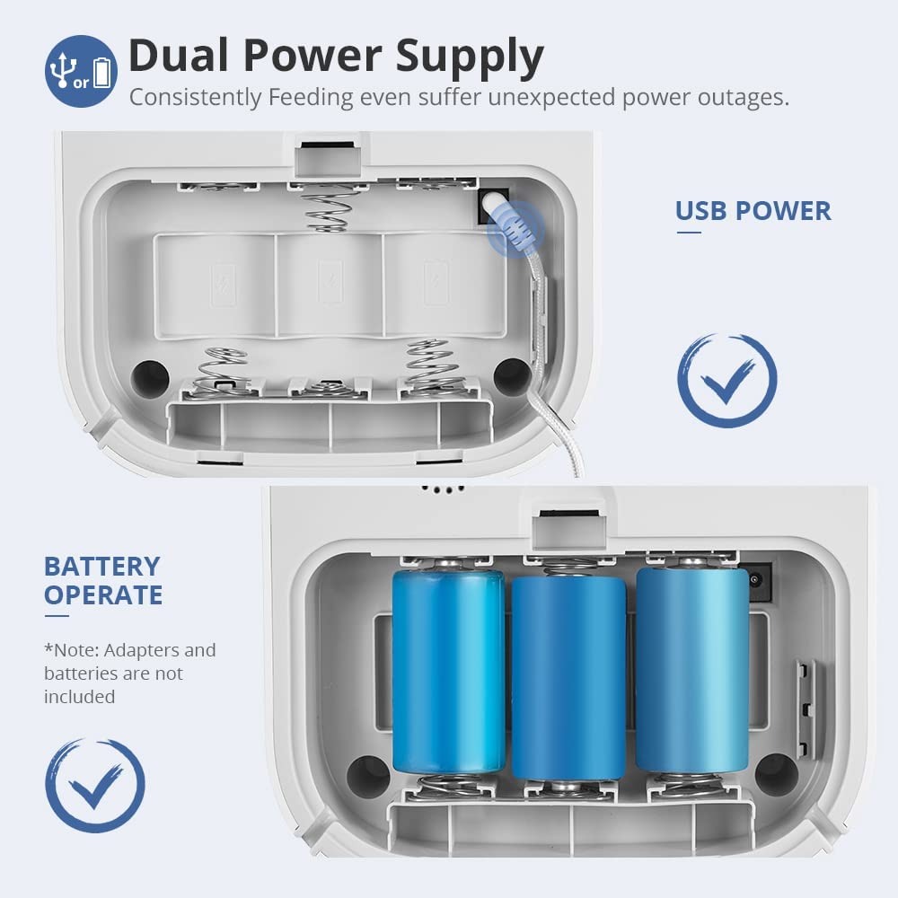 XTUOES Automatic Cat Feeder, 2.4G WiFi 4L Detachable and Easy to Clean  with Stainless Steel Bowl & Lock Lid for Small/Medium Dog Cat