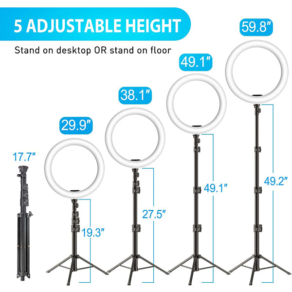 10.2" Selfie Ring Light with Extendable Tripod Stand