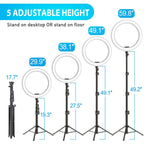10.2" Selfie Ring Light with Extendable Tripod Stand