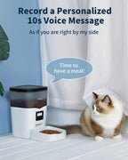 Ymiko Automatic Cat Food Dispenser with Voice Recorder, Timed Small Pet Feeder with Programmable Timer, 1-4 Meals Per Day (3L)