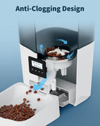 Ymiko Automatic Cat Food Dispenser with Voice Recorder, Timed Small Pet Feeder with Programmable Timer, 1-4 Meals Per Day (3L)