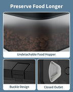 Ymiko Automatic Cat Food Dispenser with Voice Recorder, Timed Small Pet Feeder with Programmable Timer, 1-4 Meals Per Day (3L)