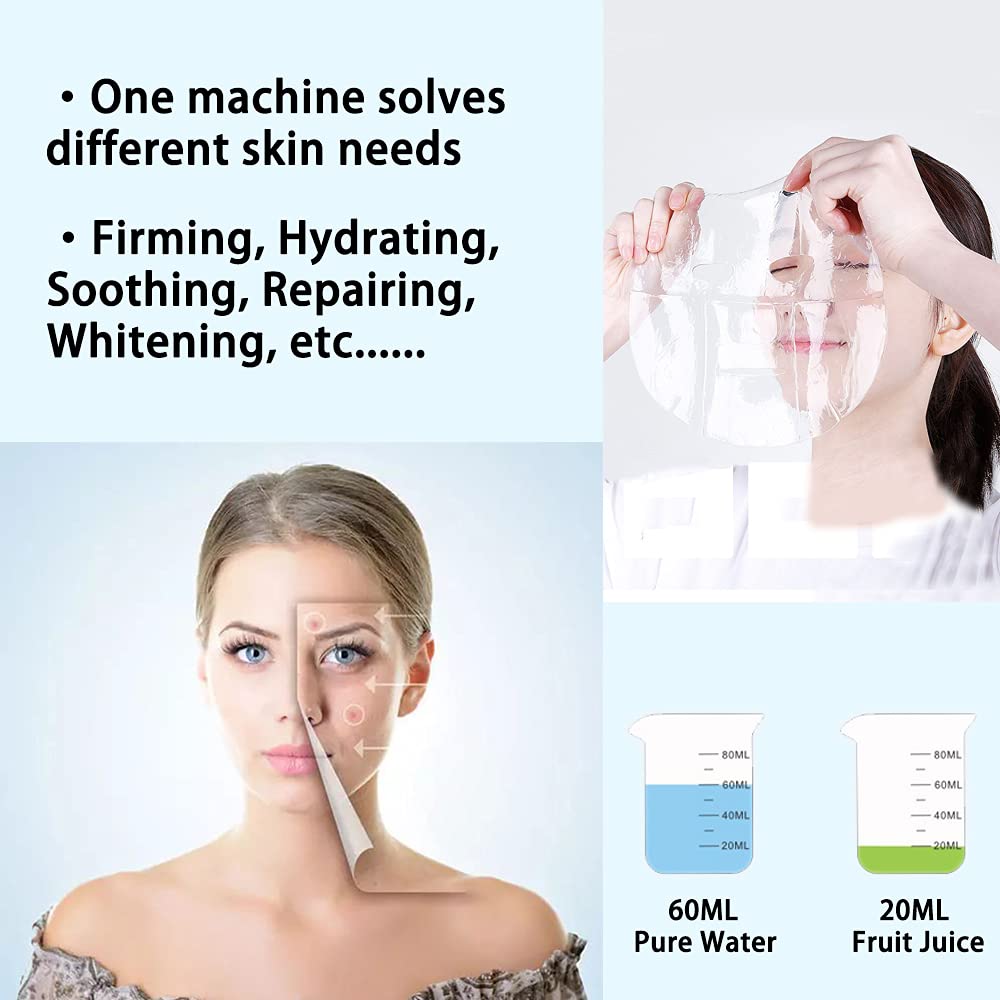 Touch Control Facial Mask DIY Machine with 32 Pcs Collagen, Automatic Intelligent Fruit Vegetable Facial Mask Maker, for Beauty Facial SPA Skin Care