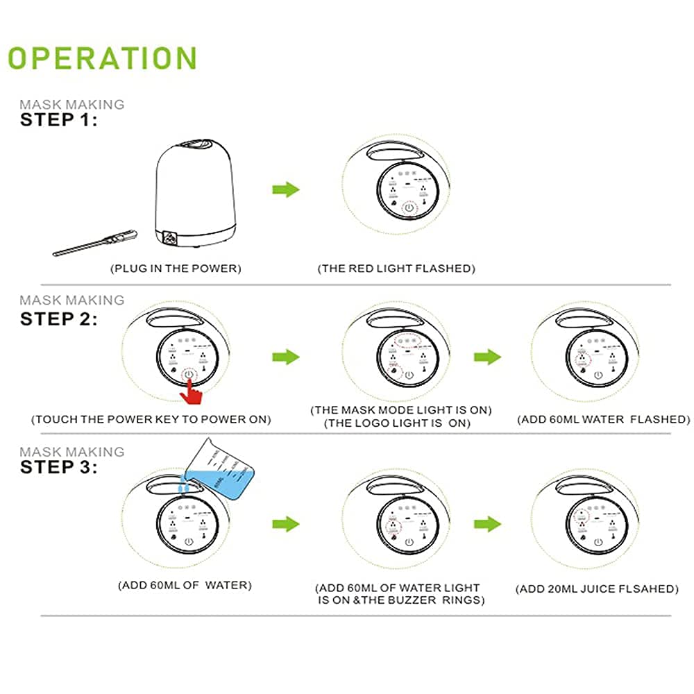 Touch Control Facial Mask DIY Machine with 32 Pcs Collagen, Automatic Intelligent Fruit Vegetable Facial Mask Maker, for Beauty Facial SPA Skin Care