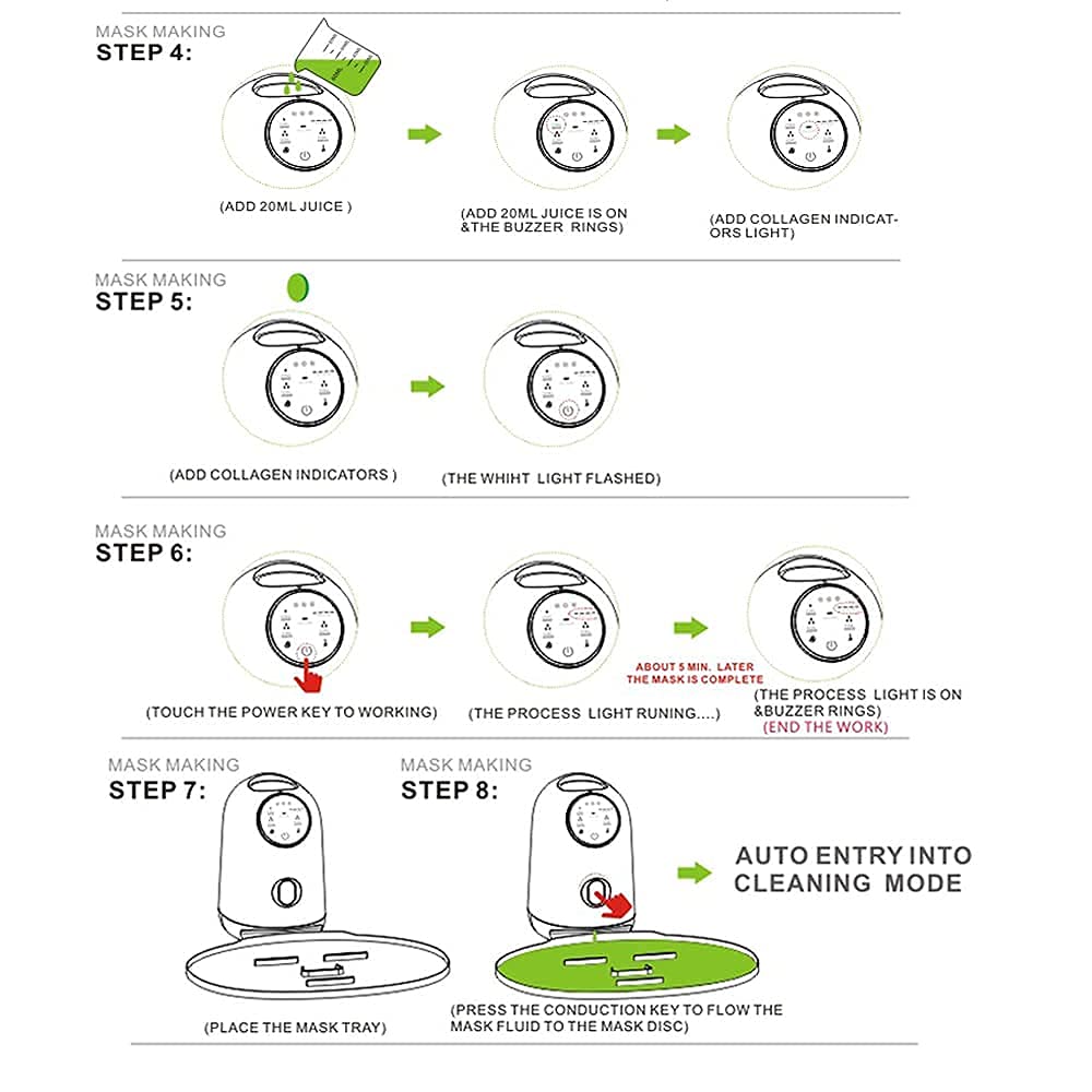 Touch Control Facial Mask DIY Machine with 32 Pcs Collagen, Automatic Intelligent Fruit Vegetable Facial Mask Maker, for Beauty Facial SPA Skin Care