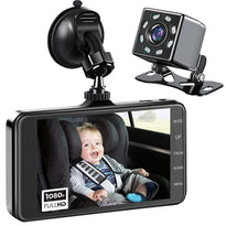 Zacro 1080P Baby Care Camera 170° Wide Angle Baby Car Mirror with HD Night Vision Monitor, Support Front & Rear Dash Cam, Photo and Video Record