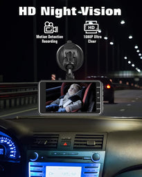 Zacro 1080P Baby Care Camera 170° Wide Angle Baby Car Mirror with HD Night Vision Monitor, Support Front & Rear Dash Cam, Photo and Video Record