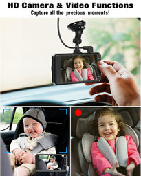 Zacro 1080P Baby Care Camera 170° Wide Angle Baby Car Mirror with HD Night Vision Monitor, Support Front & Rear Dash Cam, Photo and Video Record