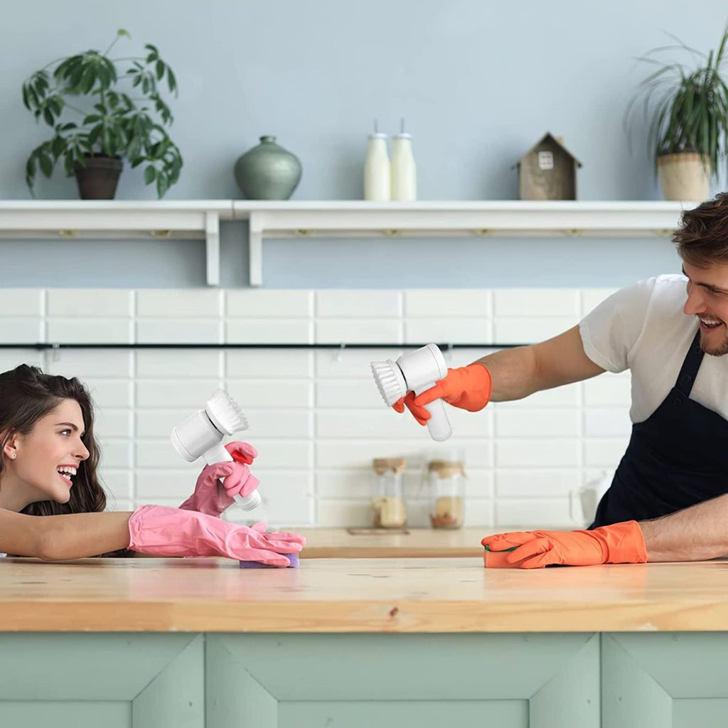 ZaneForest Electric Spin Scrubber Brush with 3 Brush Heads, for Cleaning Wall / Bathtub / Toilet / Window / Kitchen / Sink / Dish / Grout