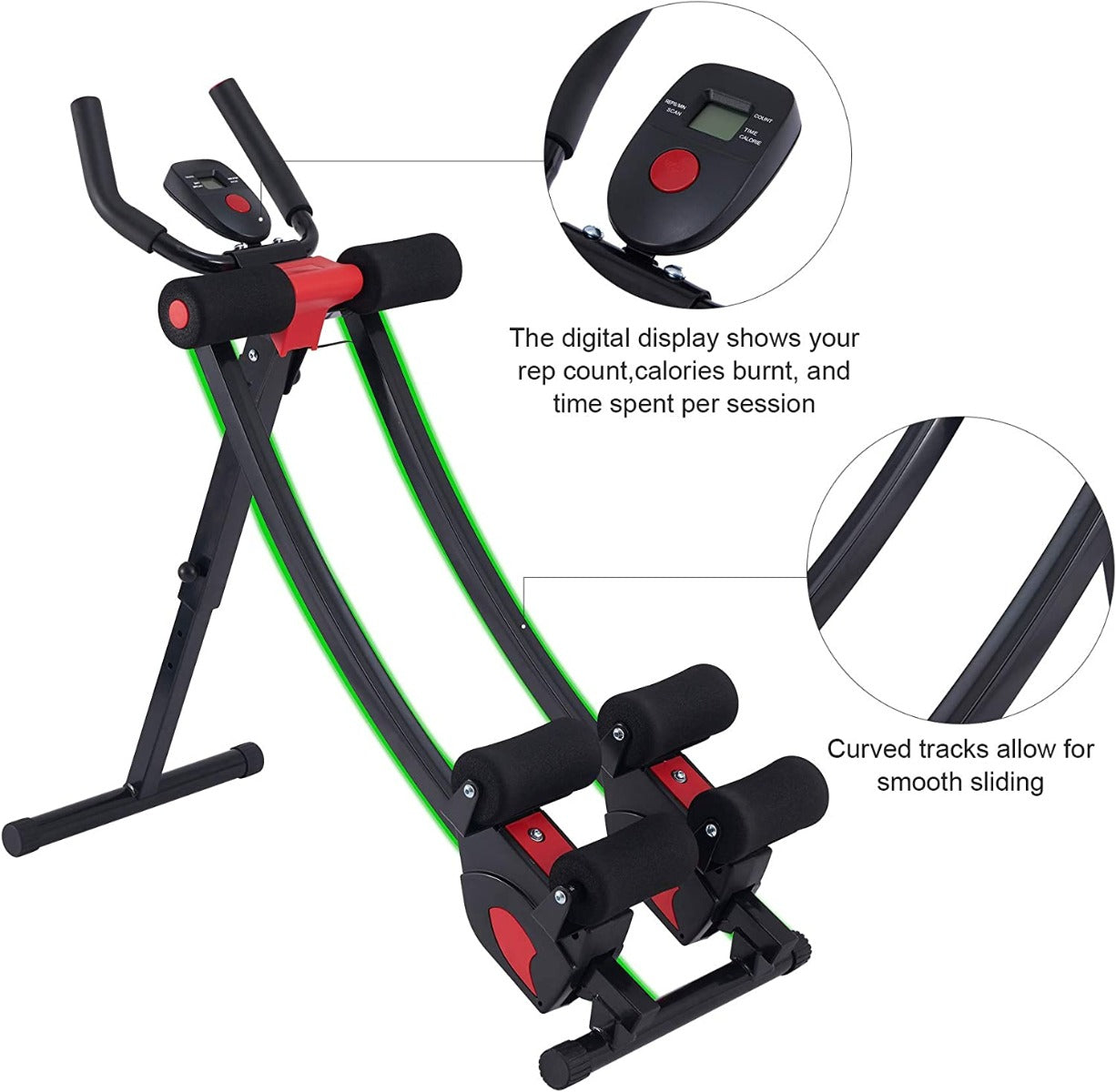 ZELUS Ab Crunch with Digital Display  Abdominal Training Machine with Independent Glide Paths and 4 Intensity Levels for Abdominal Leg and Arm Fitness, 330lb Cap
