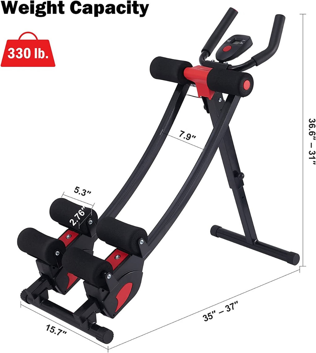 ZELUS Ab Crunch with Digital Display  Abdominal Training Machine with Independent Glide Paths and 4 Intensity Levels for Abdominal Leg and Arm Fitness, 330lb Cap