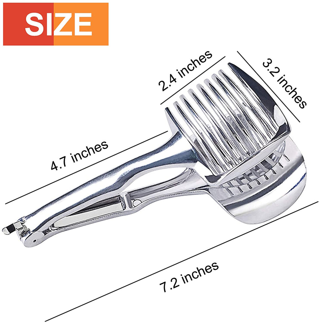 ZHG Aluminum Alloy Tomato Slicer, Lemon Cutter & Fruit Tongs