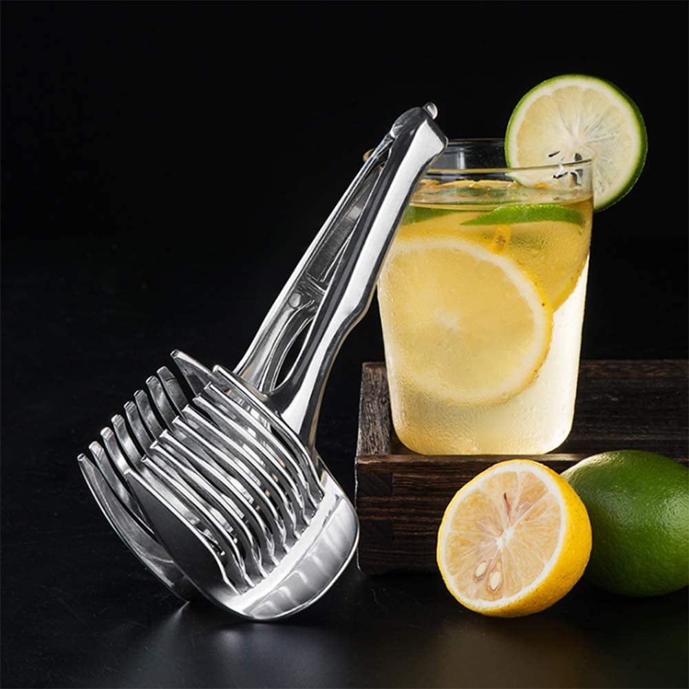 ZHG Aluminum Alloy Tomato Slicer, Lemon Cutter & Fruit Tongs