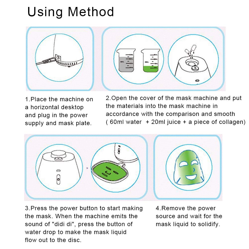Onekey Operate Smart DIY Fruit Vegetable Facial Mask Maker with Tablets for Eye Chest Hand Neck Skin Care