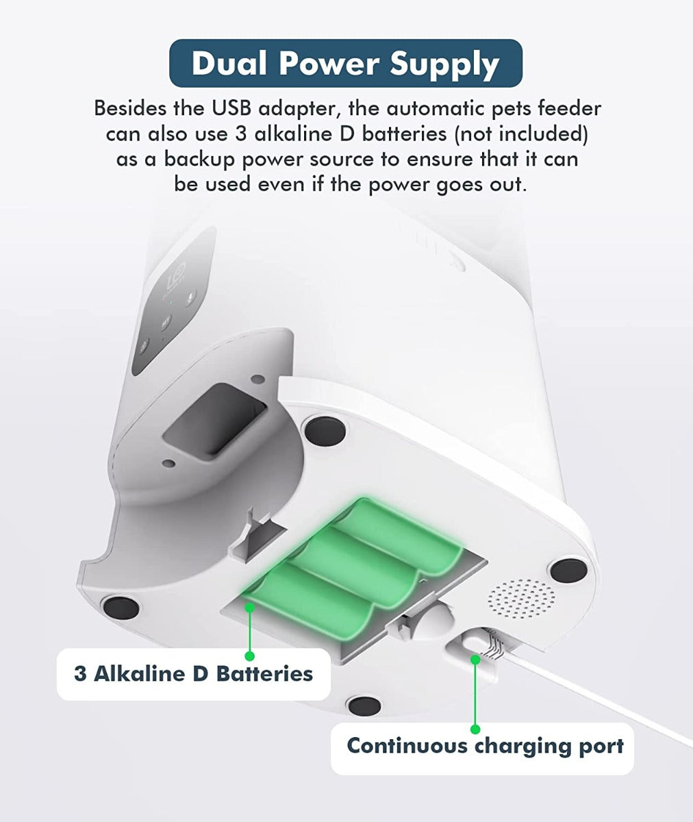 ZOKALEY Automatic Cat Feeders, 2.4G WiFi Enabled Programmable with Stainless Steel Bowl, Portion Control, APP Remote Control & 10s Voice Recorder for Small & Medium Pets