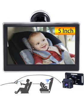 CooMees Baby Car Camera HD 5 Inch Monitor with clear Night Vision