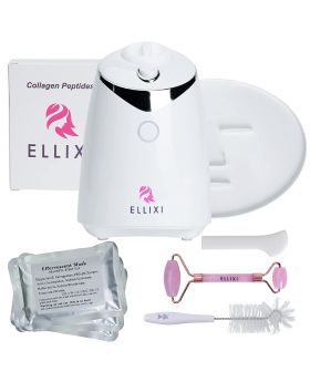 ELLIXI Automatic Face Mask Maker Machine Kit + FREE 40 Collagen Pills (Voice Prompts Version)