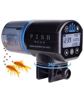 FISHNOSH Automatic Fish Feeder for Aquarium with Timer for Small Tank, Big Aquariums & Pond - Battery-Operated Feeders for Goldfish, Koi