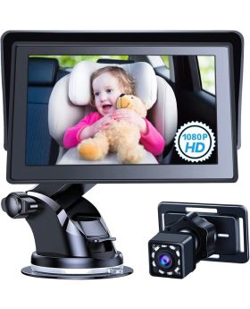 Gootus 1080P Baby Car Camera Monitor with 4.3" HD Display Night Vision with Seat Rear Facing Full View & Durable Sucker Bracket