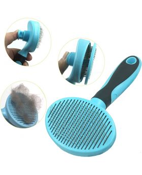 Hesiry Dog & Cat Massage-Self Cleaning Brush for Shedding and Grooming 