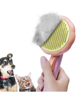 HICC GROOM! Dog & Cat Self Cleaning Pain-Free Bristles Brush for Shedding and Grooming