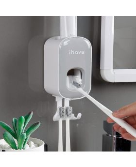 iHave Wall Mounted Toothpaste Dispenser and Toothbrush Holder for Bathrooms