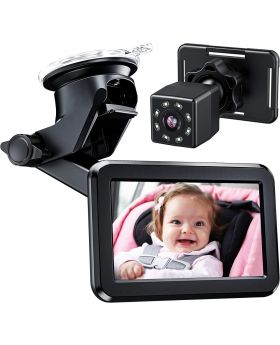 Itomoro Baby Car Camera with HD Night Vision Function, Reusable Sucker Bracket, Wide View, 12V Cigarette Lighter, Easily Observe the Baby’s Move