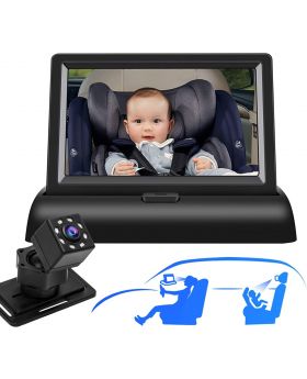 JEUNHEEN Baby Car Camera 4.3" Display with Night Vision, to Easily Observe The Baby's Move