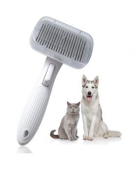 Meeluke Self Cleaning Grooming Slicker Brush for Cats and Dogs 