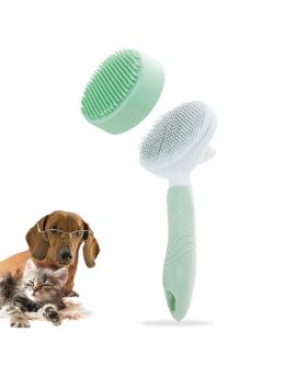 Mollypaws Self Cleaning Grooming Slicker Brush for Cats and Dogs 