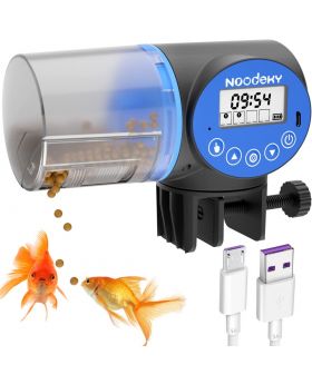 Noodoky USB Charging Automatic Fish Feeder for Aquarium or Small Fish Turtle Tank