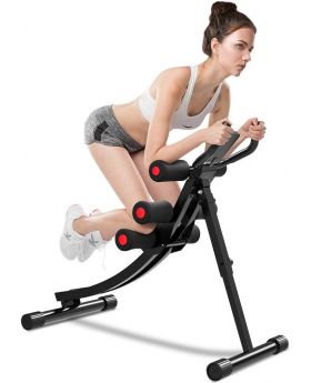 ONETWOFIT Core & Abdominal Trainers Workout Machine with Height Adjustable & LCD Display OT129