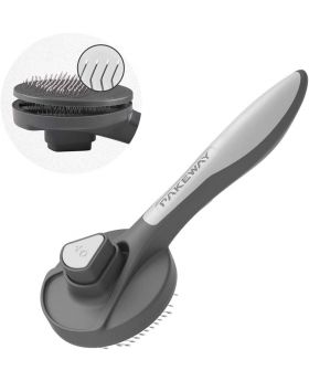 PAKEWAY Self Cleaning Grooming Slicker Brush for Cats and Dogs 