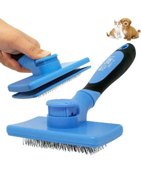 Pet Craft Supply Self Cleaning Grooming Slicker Brush for Cats and Dogs 