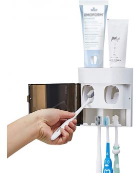 StAider Wall-Mounted Electric Toothbrush Holder with Two Toothpaste squeezers and Toothbrush Storage Box &  dust Cover for Bathroom