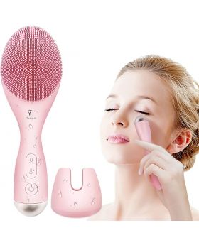TIANG Sonic Facial Cleansing Brush with Heated Massage and Light Design for Gentle Exfoliating, Massaging, Skin Clean
