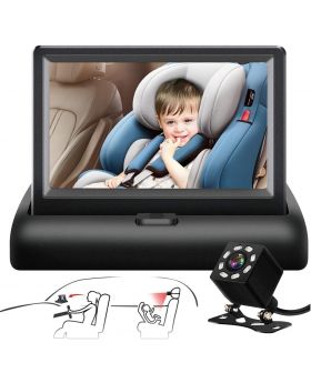 VEKOOTO, Baby Car Camera 4.3" HD Display with Night Vision, Car Seat Camera Monitor for with 120 Degrees Wide Clear View, Easily Observe The Baby's Move